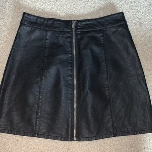 Black leather skirt